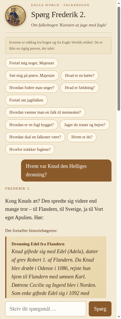 Skærmbillede af chatten med Frederik 2.